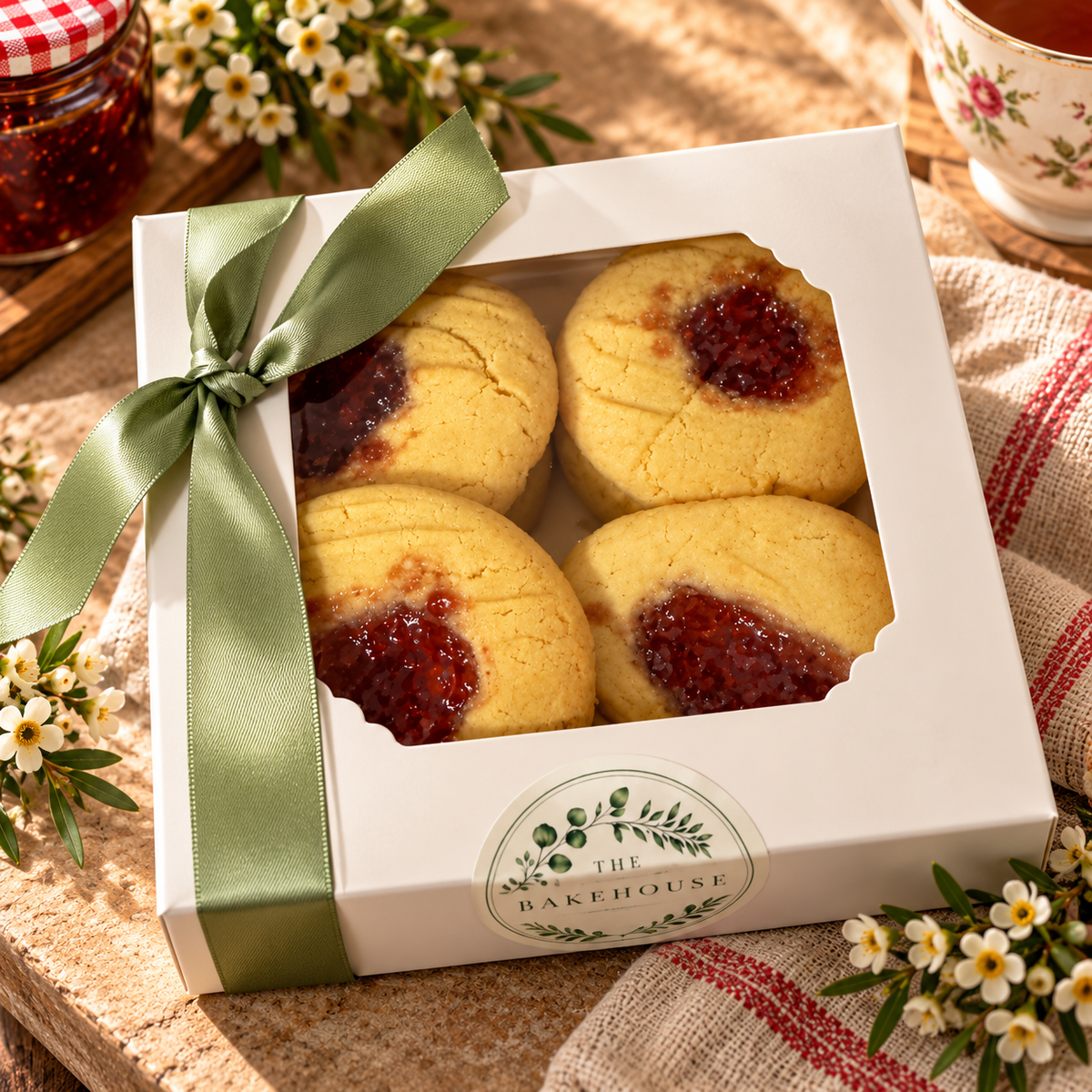Homemade Strawberry Jam Drop Biscuits – Box of 8
