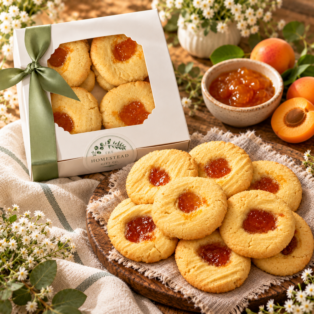 Homemade Apricot Jam Drop Biscuits – Box of 8