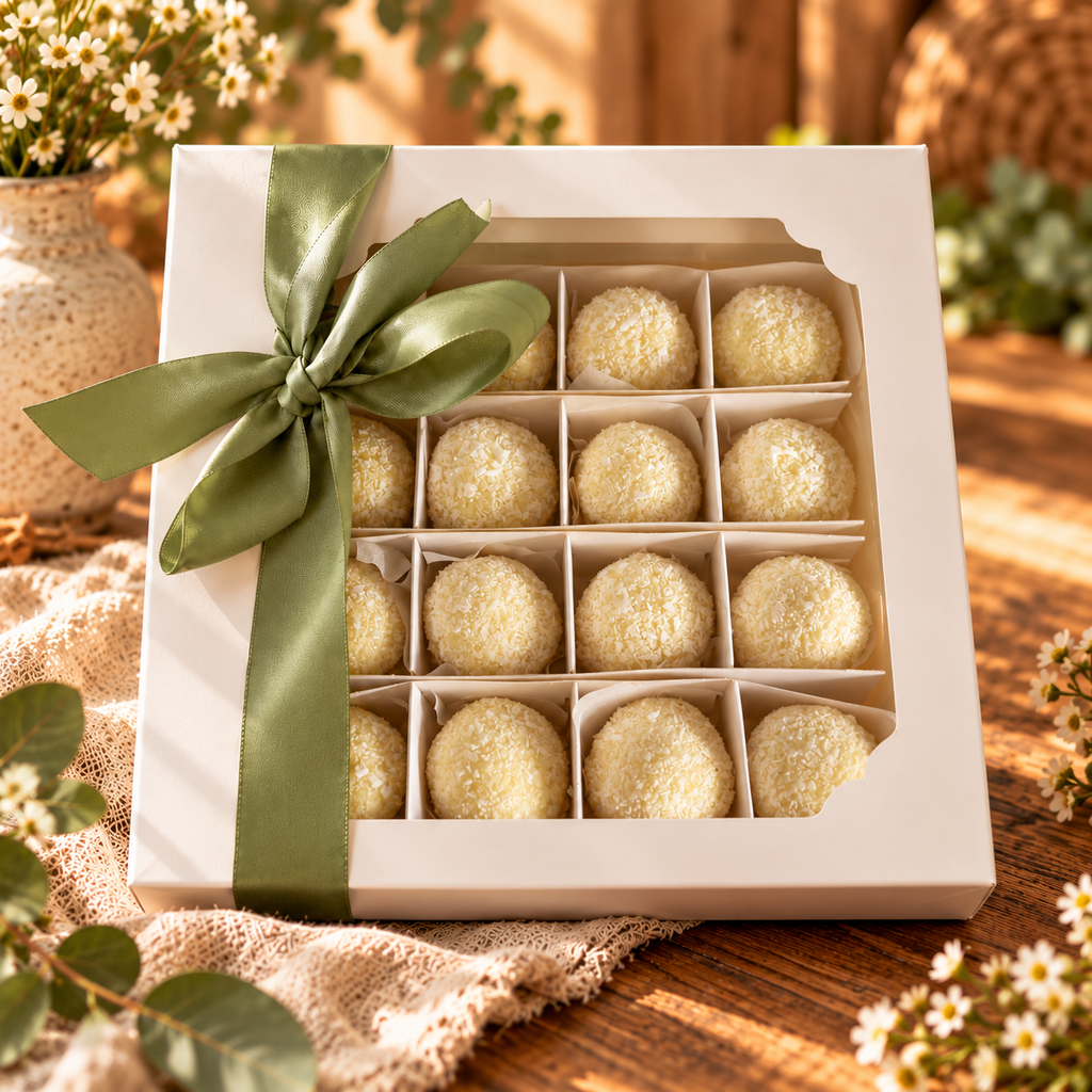 Homemade Vanilla Coconut Snowballs – Box of 16